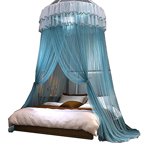 Moustiquaire en forme de dôme et rideau de lit baldaquin vert 180x220