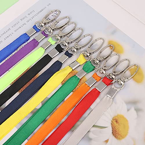 Popuppe 10 Stücke Schlüsselbänder Umhängebänder Nylon Lanyards Schönes Umhängeband Bunt Schlüsselband mit Drehbarem Metallclip für Ausweise