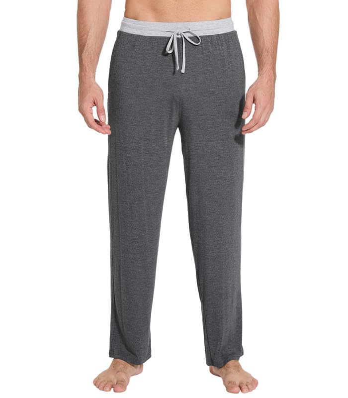 WiWi Viscose from Bamboo Mens Pajama Pants Soft Lounge Bottoms Sweatpants Sleep Pant Drawstring with Pockets S-XXL3