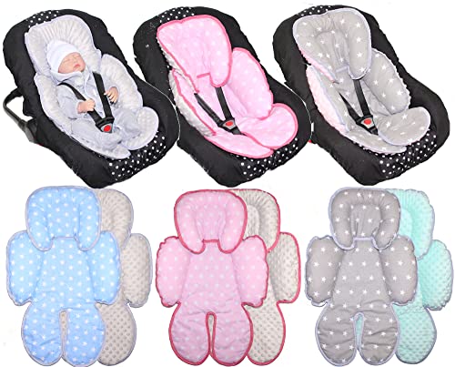 Primawela Sitzverkleinerer Minky - Baumwolle Baby Auto Kindersitz Babyschale Einlage Einsatz (Sternchen auf Grau + Rosa) Primawela Sitzverkleinerer Minky - Baumwolle Baby Auto Kindersitz Babyschale Einlage Einsatz (Sternchen auf Grau + Rosa)