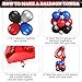 4th Birthday Balloons Decorations, Royal Blue Black Red Silver Balloons Arch Kit with 40 Inch Red Number 4 Balloon Tower, Star Foil Balloons for Boys Birthday Party Supply