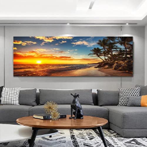 Impression sur toile marine de qualité moderne 50x150cm