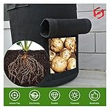 SUL Potato Grow Bag 10 Gallon Non-woven Fabrics Plant Growing Vegetable Bags for Vegetables, Potato, Tomatoes, Fruits, Carrot, Garden Soil Bag -Black 2pk - Image 5