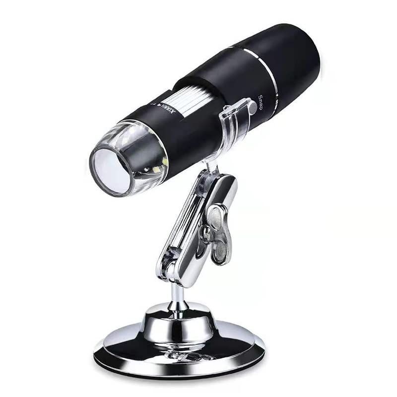 Microscope vidéo USB 1000X à éclairage LED réglable avec kit de lames et support rigide