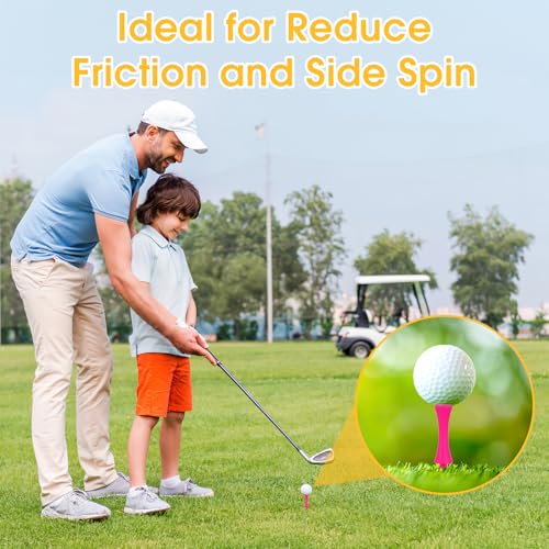 Weysoo Golf Tees Plastic, 100pcs Castle Golf Tees, Small Castle Tees, Highly Visible Bright Colors, Durable Winter Golf Tees (PINK) - Image 6