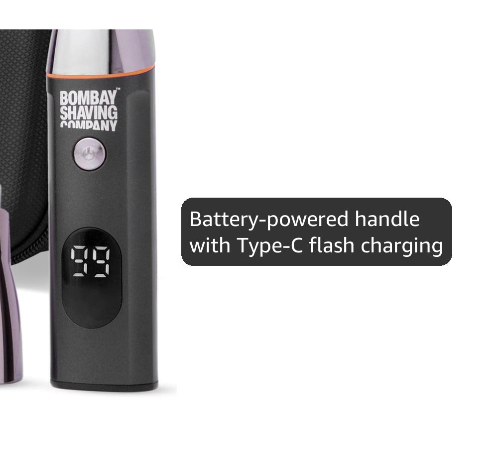 Bombay Shaving Company Full Body Trimmer With Hard Travel Case | 5 Magnetic Attachments, Multi Length Settings Comb, Detachable Blades, Type C Flash Charging, IPX6 Waterproof | Multi-grooming | Travel Trimmer Case | Gifts For Men