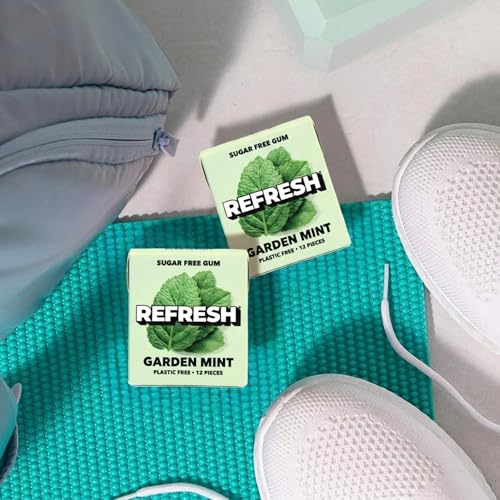 Image of Refresh Plant Based Gum, Sugar Free, Xylitol, 12 Pcs, 6 Pack (Garden Mint)