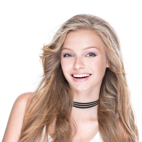 PAXCOO 10 Stück Choker Halskette Set Stretch Samt Classic Gothic Tattoo Spitze Choker für Damen und Mädchen