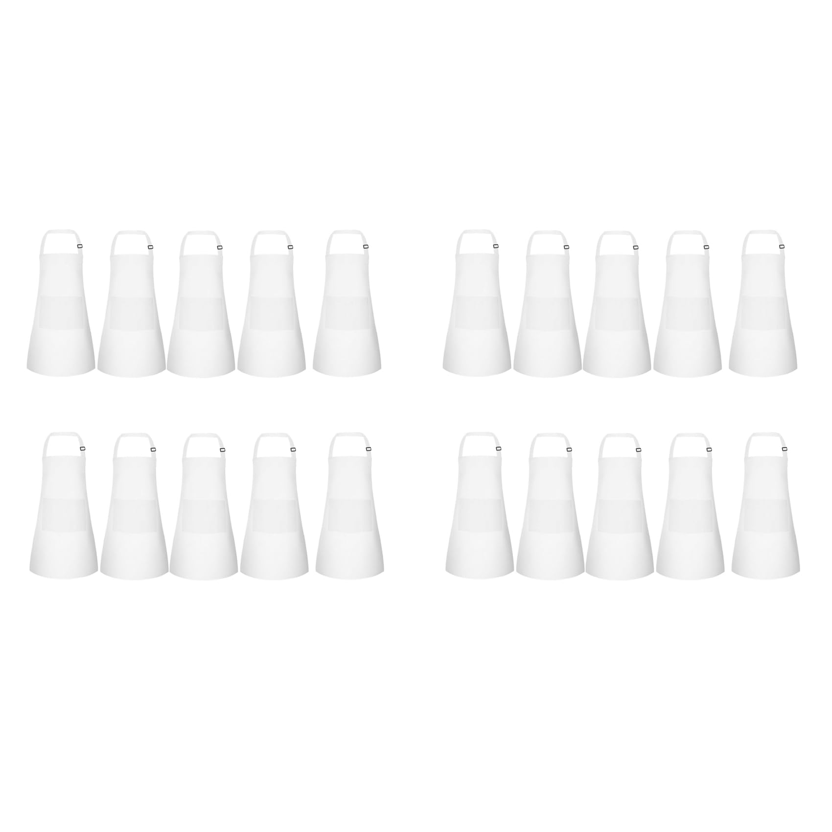 Tablier réglable pour enfants blanc avec 2 poches lot de 20 pour cuisine et cuisson
