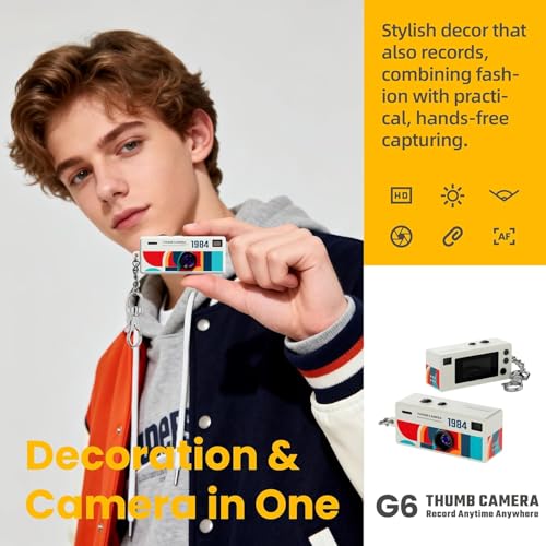 Image of BG22 Mini Keychain Digital Camera, 1080P HD Video Recorder, Micro Thumb Camera, Digicam, Video Recording, Bag Charm for Vlog Kids Adult Students