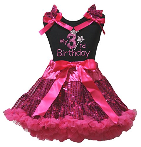 Falda de lentejuelas rosa ropa de fiesta infantil para niñas de 3 años