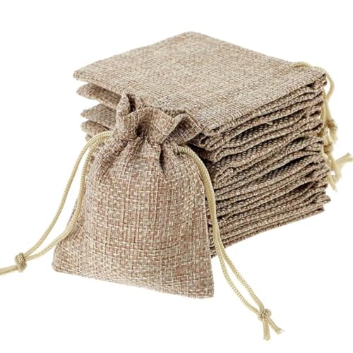 THXFUNAREA 12 Sacos de tecido pequenos, 10 × 14 cm, sacos de presente pequenos com 24 autocolantes de Natal, sacos de Natal para detalhes, calendário de advento e embalagens de presente