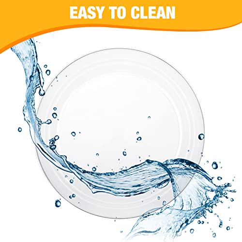 100 Pcs 9 Inch Clear Plastic Plates Disposable Heavy Duty Hard Plates Washable And Reusable Plates For Wedding, Birthdays, Celebrations, Buffets, Fiestas, Catering And Holidays Parties #TOP6