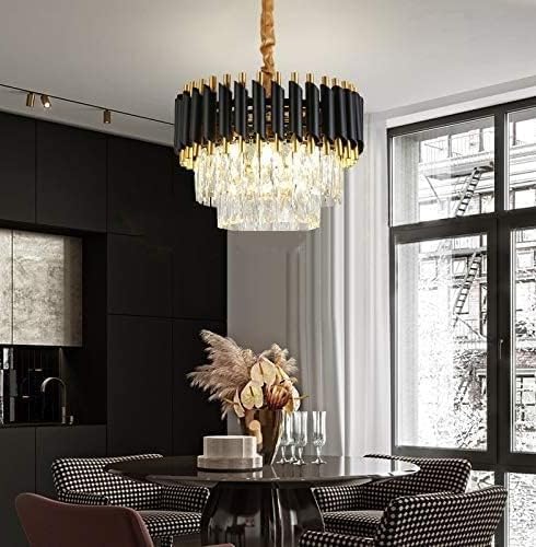 Image of 300 MM Crystal Big Size Jhumar Ceiling Light for Living Room /Hall /Bed Room Chandelier Ceiling Lamp (Gold, Black)