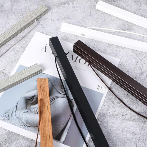 Image of 9x12 9x24 9x13 Poster Frame, Magnetic Light Wood Wooden Frame Hanger for Photo Picutre Canvas Artwork Art Print Wall Hanging (1 Pack, 9 inch, White)