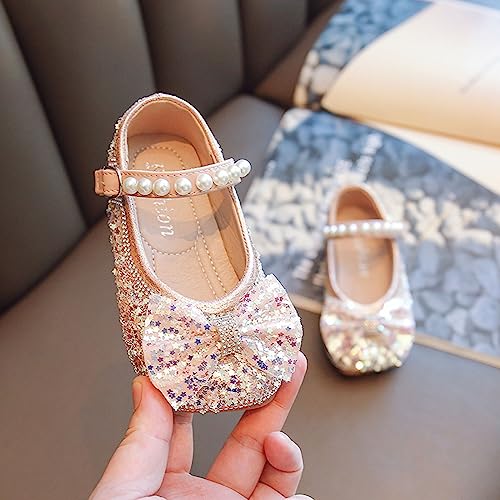 Kids Girl Dress Shoes Toddler Princess Sparkly Pearl Ballet ShoesLittle Big Girl Mary Jane Water Shoes Toddler3