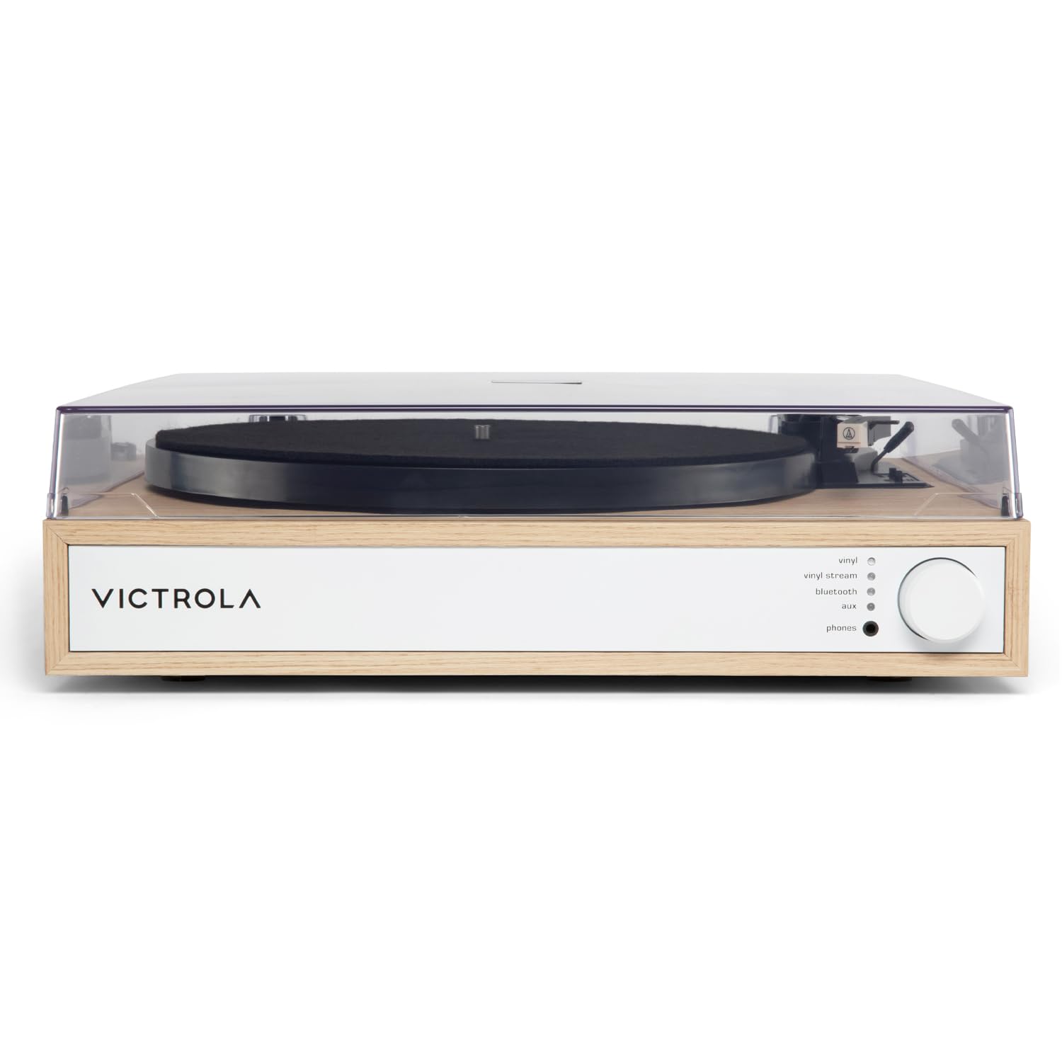 Victrola Harmony – Sistema de Tocadiscos Bluetooth de 3 velocidades con Altavoces estéreo de estantería, cápsula Audio-Technica ATN3600L, Entrada y Salida Bluetooth (Natural)