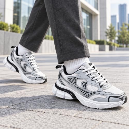 Image of Cruiser Men's Athletic Sneakers | Striped Side Panel Chunky Shoes | Multi Panel Layered Cushioned Midsole Sneaker | Flexible Walking & Everyday Comfort Sneakers | Everyday Fashion Sneakers (2656)