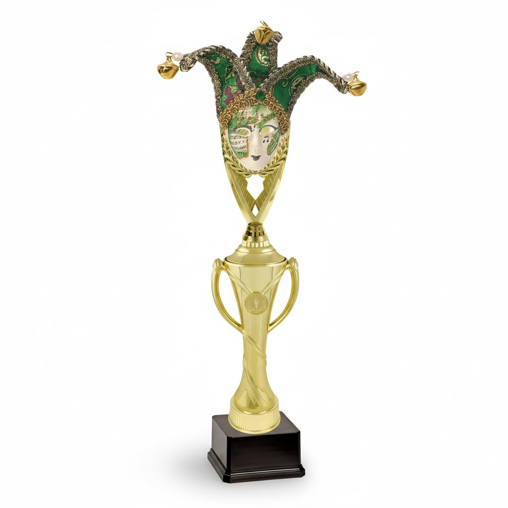 Generico Premio Coppa Trofeo miglior Maschera Carnevale Montato su Colonna Oro