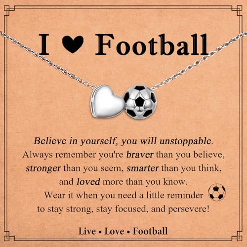 Regalos para hija adolescente con collar de fútbol de plata
