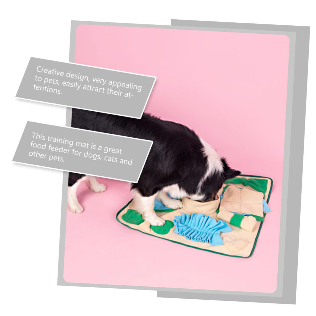 Mobestech Futtermatte mit Kreativem Design aus Polar Fleece zur Energieverbrauch und Geruchssinn Übung als Trainingszubehör für Haustiere für Hunde und Katzen