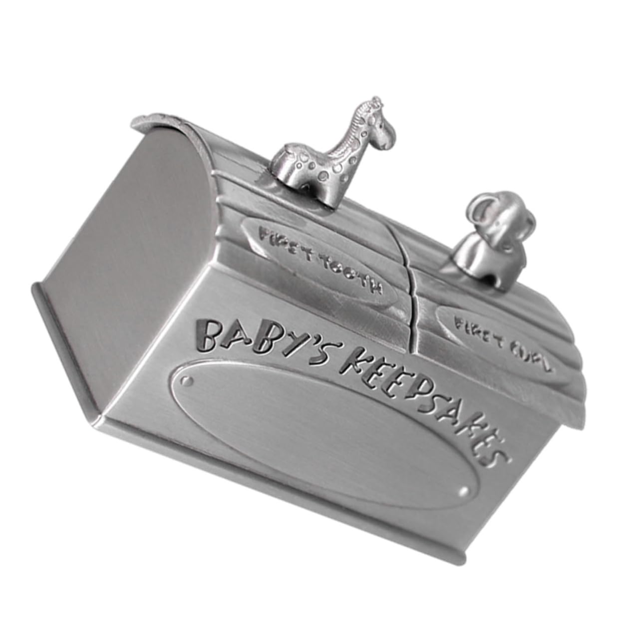 HEMOTON Baby Tooth Case Metal Storage Box for Fetal Hair Tooth Keepsake Craftsmanship for Christening Birthday Christmas