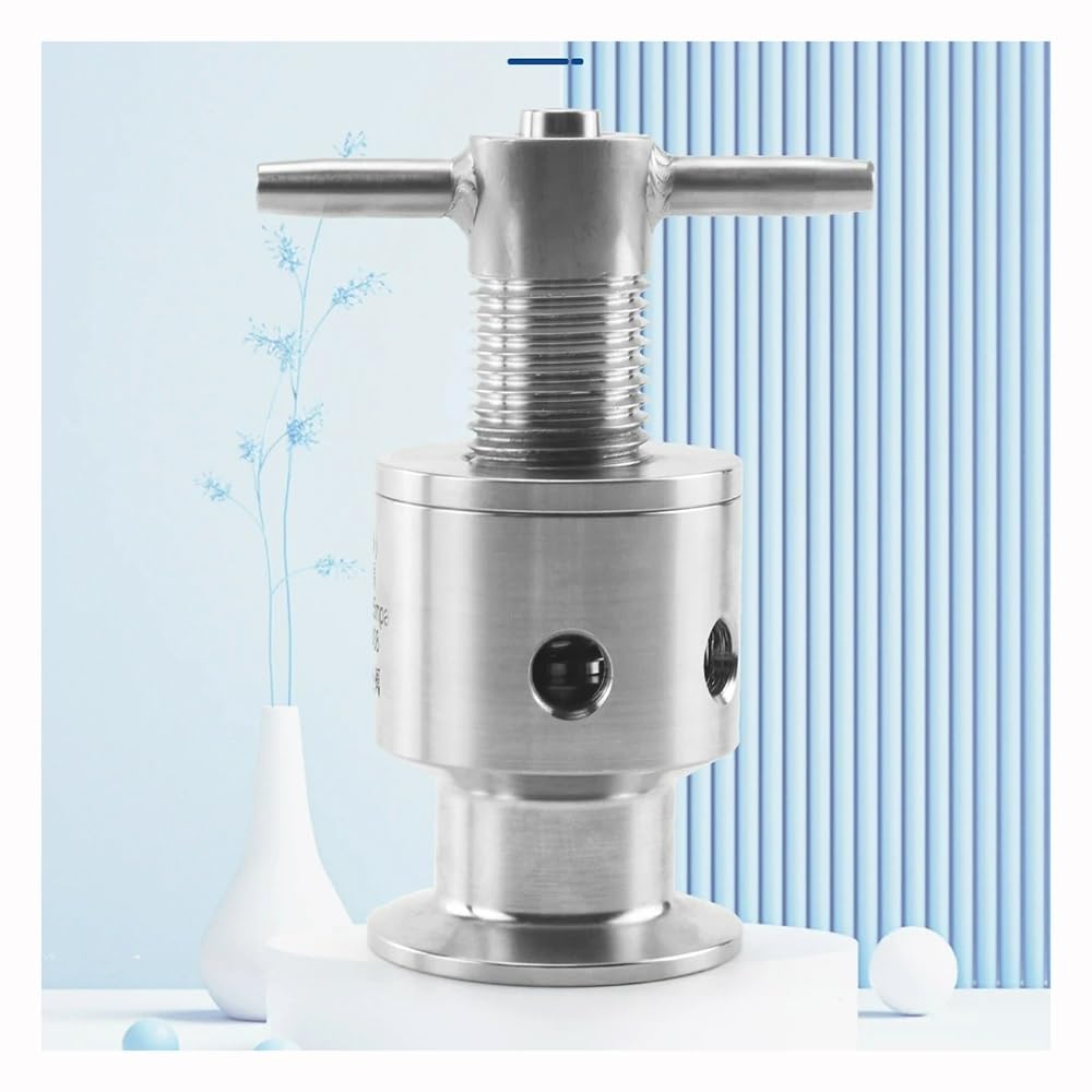 SUS 304 - Válvula de alivio de presión sanitaria de tres abrazaderas, casquillo ajustable de 1.5 pulgadas, diámetro exterior de 50.5 mm, ventilación de escape de 0-3.5 bar, válvula de seguridad de