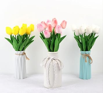12pcs Tulips Artificial Flowers, Fake Flowers, Flores Artificiales para, Wedding Decor o