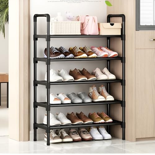 Étagère à chaussures en métal compacte pour optimiser le rangement d'un placard - 6