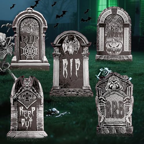 23.62inch Halloween Tombstones Decorations Large DIY Halloween Yard Signs Graveyard Decorations for Halloween Gravestones Headstones for Outdoor Lawn