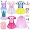 16 Pcs Princess Dress Up Clothes for Little Girl Role Play Costume Gift Set, Princess Mermaid Pretent Play Outfit Toys for Toddler Girls, Cosplay Birthday Party Gifts for Girls Age 3 4 5 6 7+ Year Old