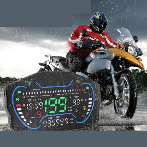Compteur kilométrique moto numérique universel rétroéclairé LCD
