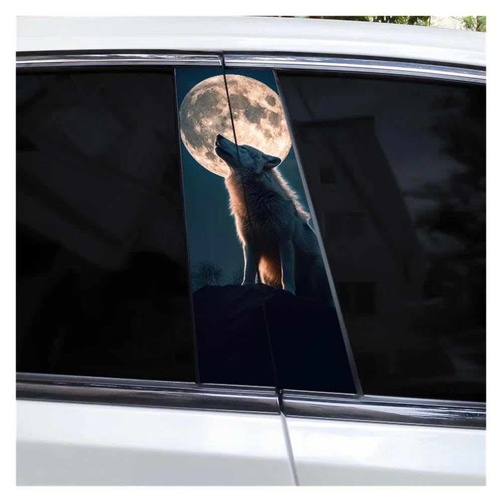 Stickers voiture loup : personnalisez le pilier central de votre auto en un clin d'œil