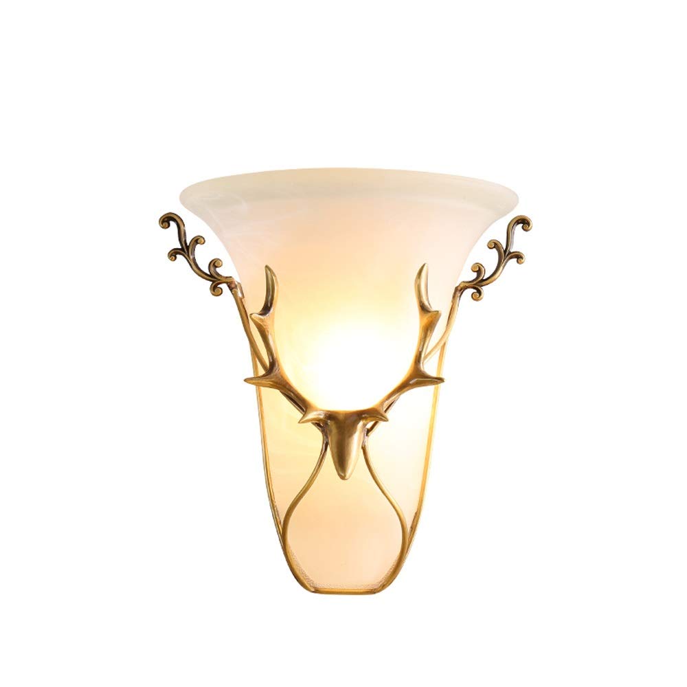 HPTHLY Wall Mounted Light Indoor Wall Light Brass Wall Lamp E27 Edison Deer Wall Sconce Room Living Room Kitchen Wall Lantern Dining Room Bedroom Bathroom D