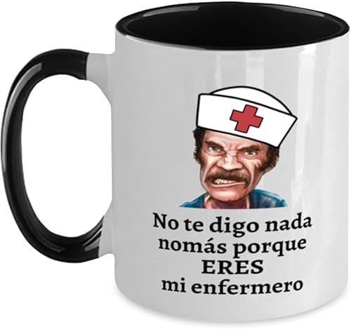 Regalo para enfermero taza de cafe 2 colores negro y blanco no te doy una nomas