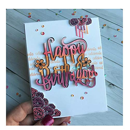 Happy Birthday Letter Metal Die Cuts,Word Birthday Party Invitation Cutting Dies Cut Stencils Diy Scrapbooking Album Decorative Embossing Paper Dies For Card Making #TOP1