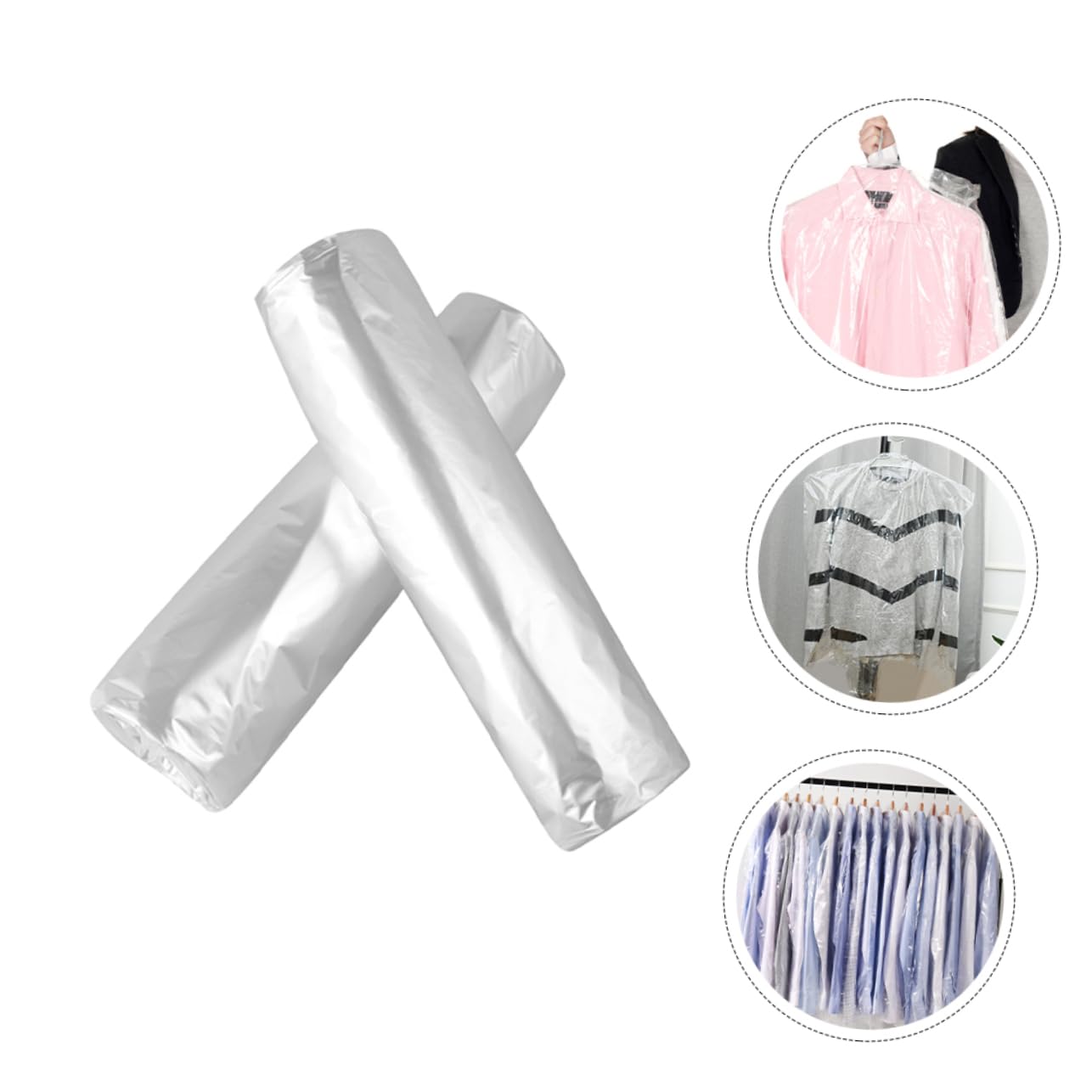 Fundas para Ropa Transparentes 40 Piezas Pe para Guardar | Antihumedad, Almacenamiento Cómodo, Formato para Colgar, Uso Doméstico y Tintorería