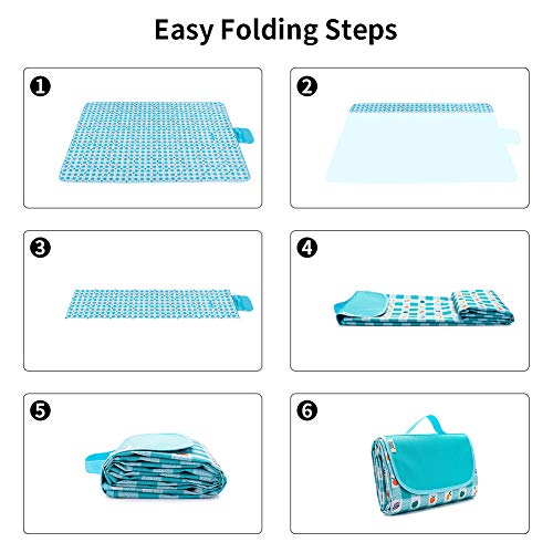 image for Picnic Blanket 5’×6.6’ Water Resistant Picnic Mat for Adults Blue