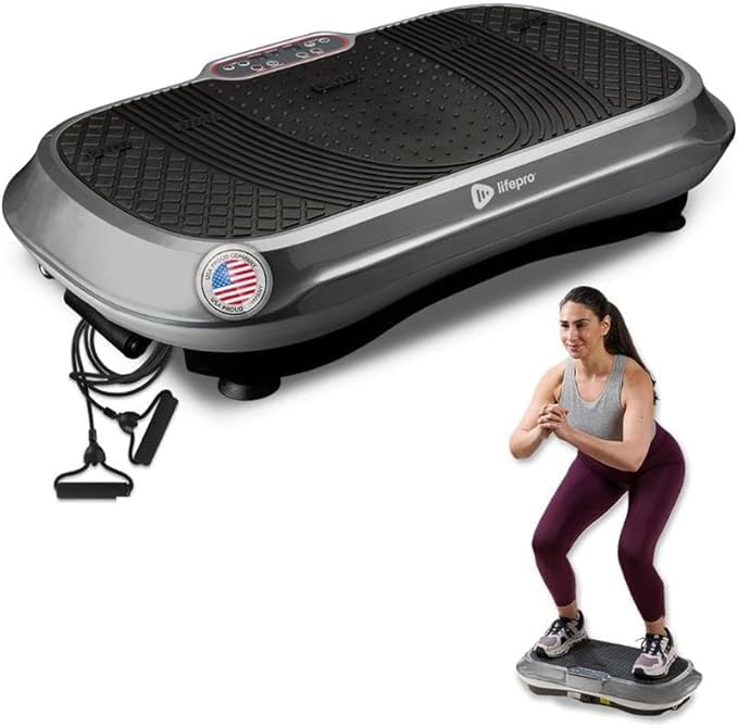 Lifepro Waver Vibration Plate Exercise Machine – High-Intensity Vibration for Muscle Activation, Full-Body Workout Vibrating Platform with Loop Bands, Fitness Equipment for Strength Toning & Fat Loss