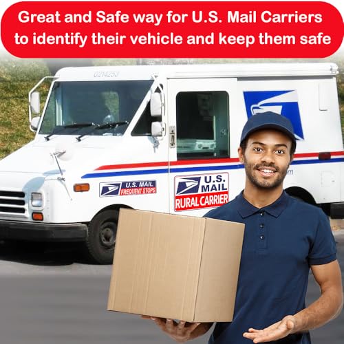 Image of 4 Pack Reflective Rural Carrier Magnetic Signs, Heavy Duty Rural Mail Delivery Magnets, Professional U.S. Driver Magnetic Signs Decal Waterproof Magnetic Bumper Stickers - 30 Mil Thicknesses