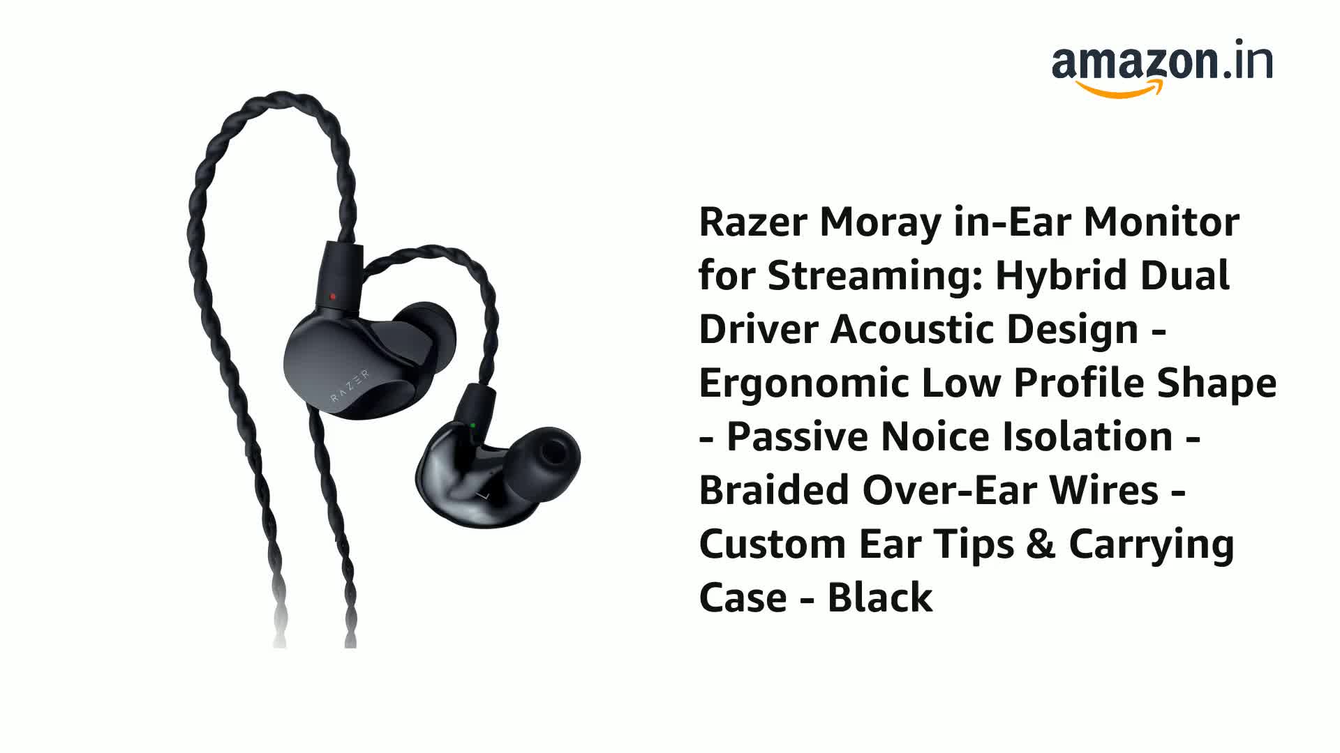 Razer Moray in-Ear Monitor for Streaming: Hybrid Dual Driver