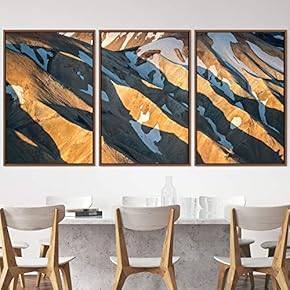 signwin 3 Piece Framed Canvas Wall Art Mountain...