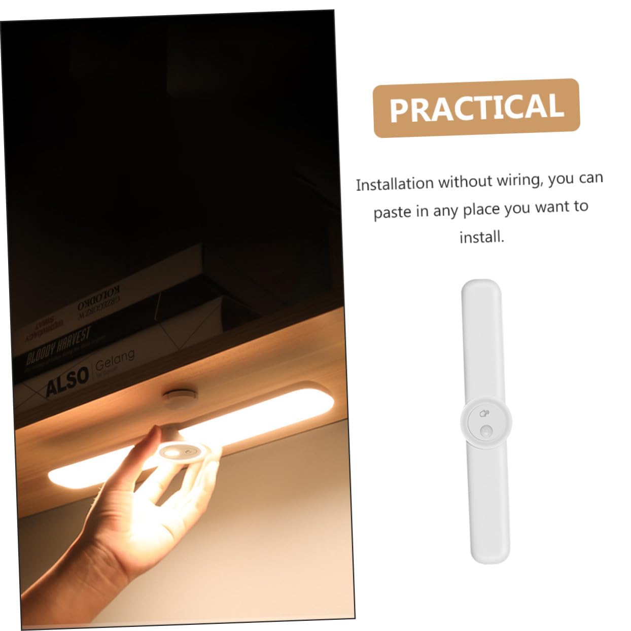 SOIMISS Lampada Sottopensile LED a Striscia Lunga Sensore di Movimento, Alimentata Via Usb, Materiale Abs e Pc, per Armadio e Cucina