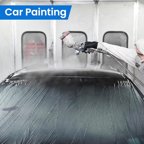 Image of TAPEBEAR Pre-Taped Masking Film 5feet x 90feet Plastic Cover for Painting | Tape and Drape Plastic Sheeting, Painters Masking Tape Film for Automotive Floor Appliance Furniture, 3Rolls