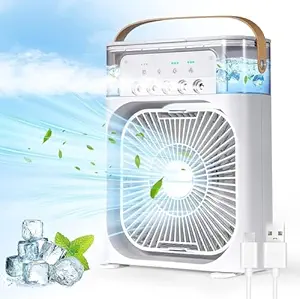 Ingreed with USB Desk Fan | Personal Portable Cooler with 7 Colors LED Light, Timer, 3 Wind Speeds & 3 Spray Modes, Mini Cooler for Home, Mini Cooler Fan, Portable AC for Home