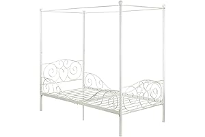 DHP Metal Canopy Bed: Twin-Sized Delight for Kids
