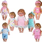 Pack of 7 for 11-12-13 Inch Alive American Doll Baby Doll Clothes Dress Costumes Gown Outfits Princess Birthday Xmas Present Wrap for Girls