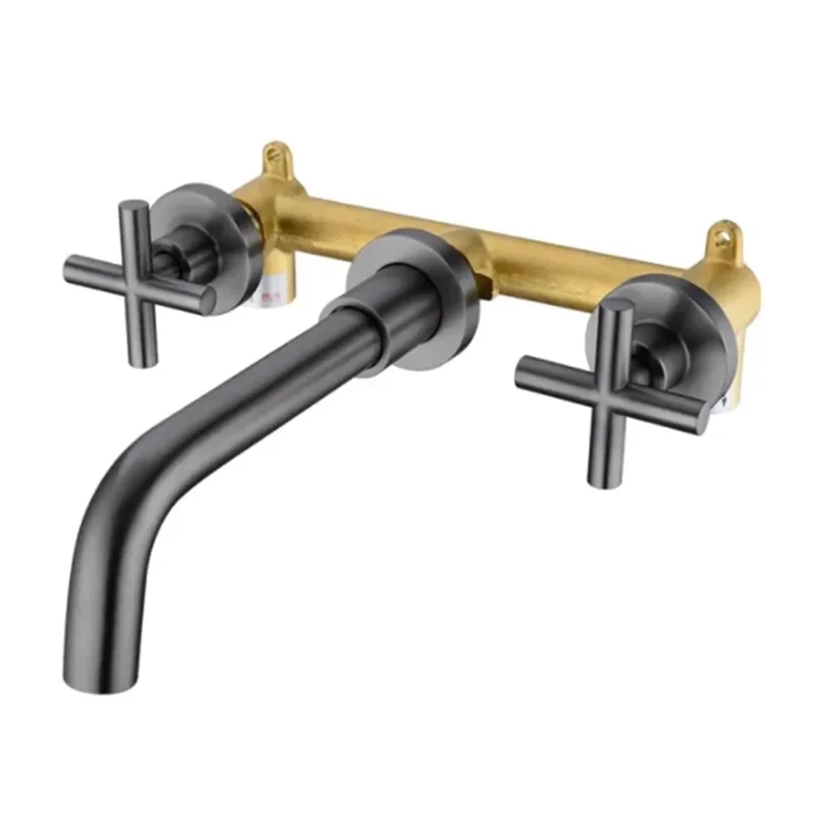 Naqzrxpml Color5 Wall Mounted Bathtub Basin Mixer Faucet Dual Handle Black For Shower(Color5)