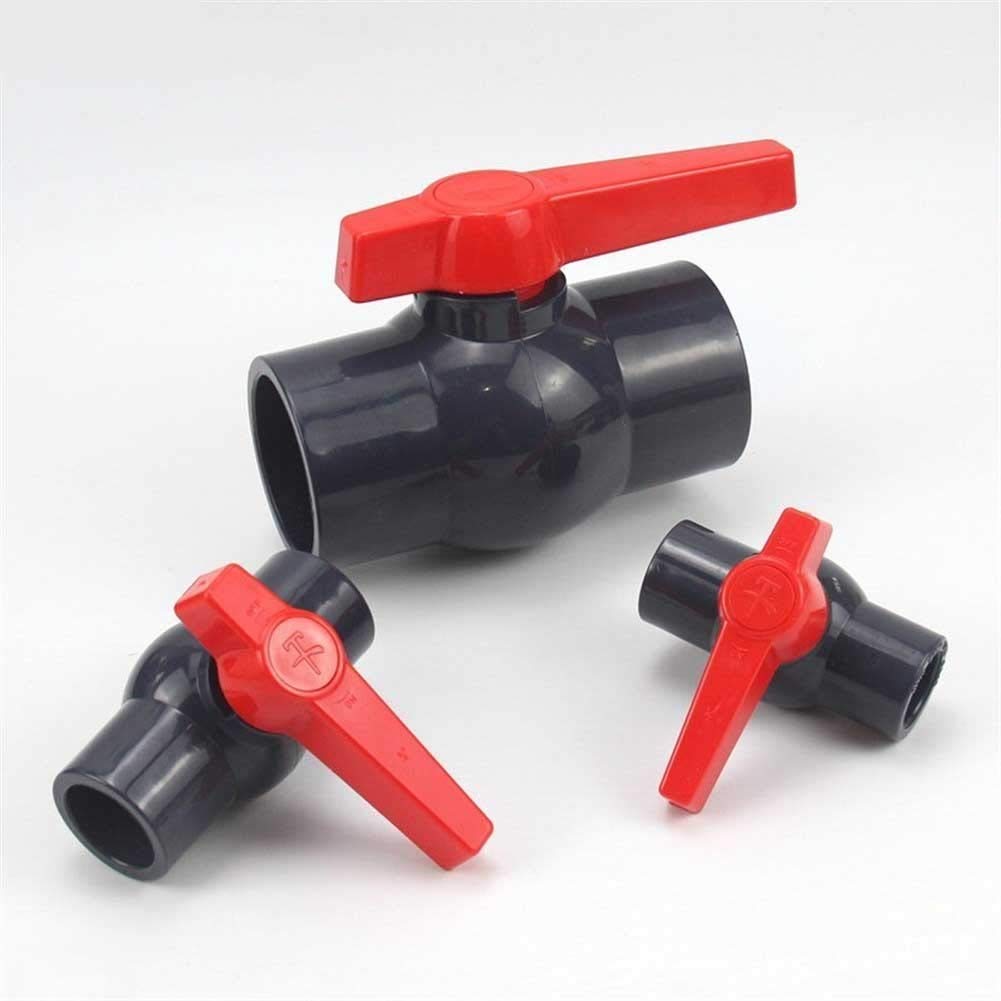 Accesorios de plomería, válvula de bola, L-AY 1pc ID20mm-110mm Mango lateral UPVC Válvula de bola simple Conexión de manguera de riego de jardín Válvula de bola de PVC Interruptor de junta de drenaje