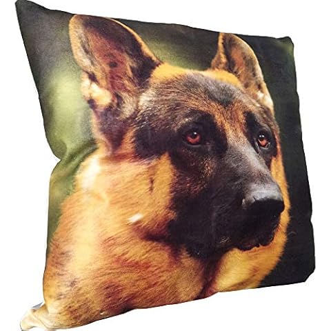 ZBW Impex - Super Soft Velvet Cute 3D Animal Themed Square Cushion Covers Decorative Dogs Pillowcase For Home Sofa Bedroom Living Room 18 x 18 inch (German Shepherd) Cover